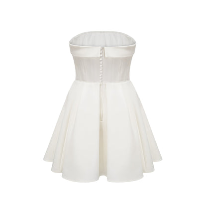 Kyra white off-shoulder flared dress