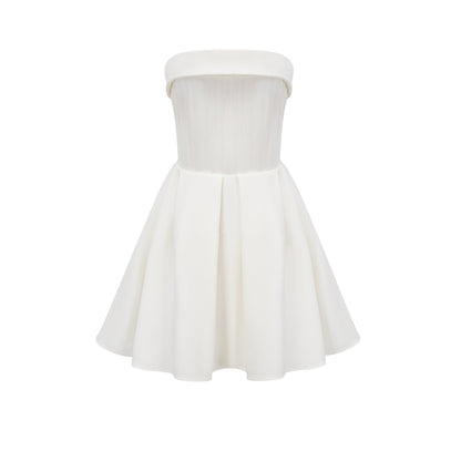 Kyra white off-shoulder flared dress