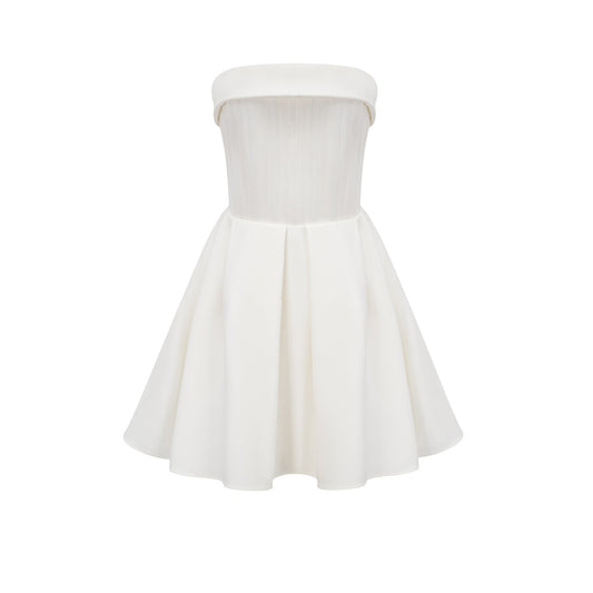 Kyra white off-shoulder flared dress