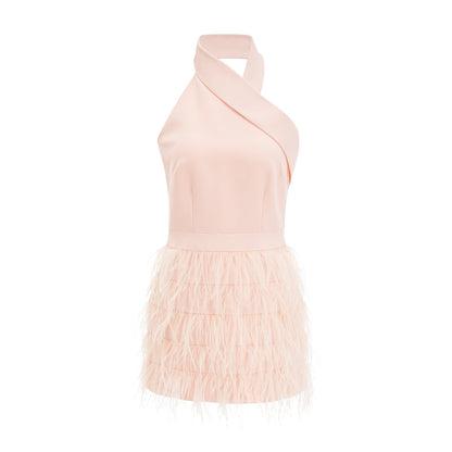 Katarina feather-detail tassel dress