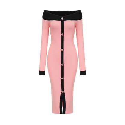 Carine pink midi dress