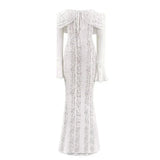 Suninheart White Off The Shoulder Autumn Bodycon Dress 2025