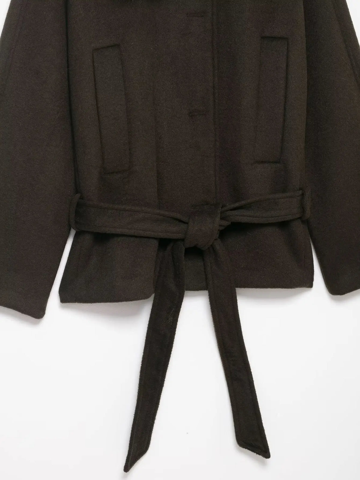 Maison Celie Chic Fur-Collar Wrap Coat