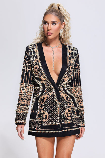 Sophia Pearl Printed Blazer Dress