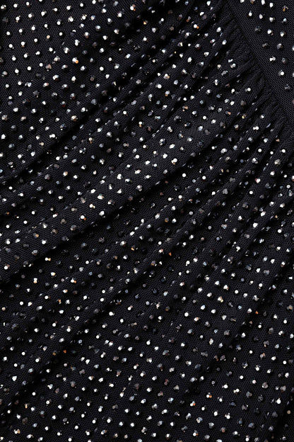 Tapac Rhinestone Cutout Mesh Maxi Dress - Black