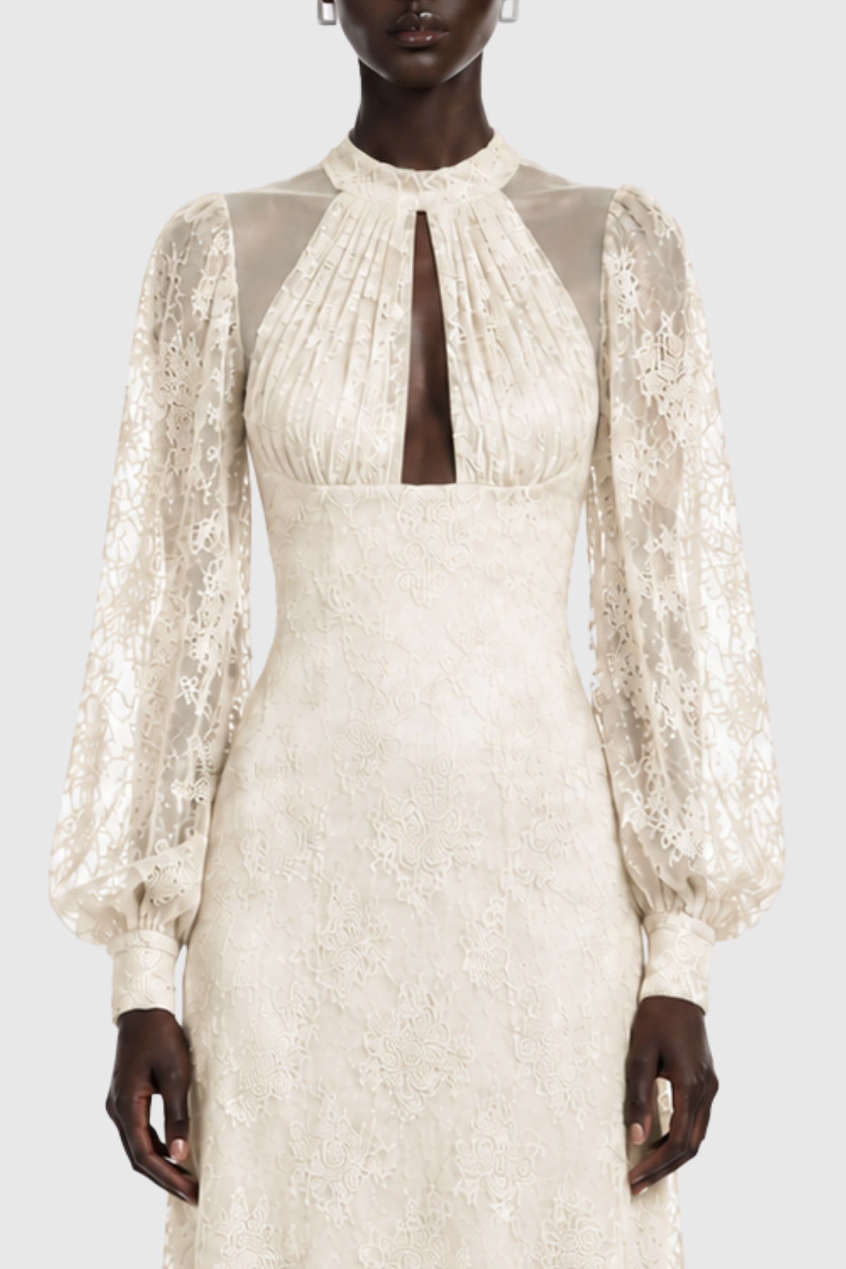 Uikera Floral Lace Long Sleeves Maxi Dress - White
