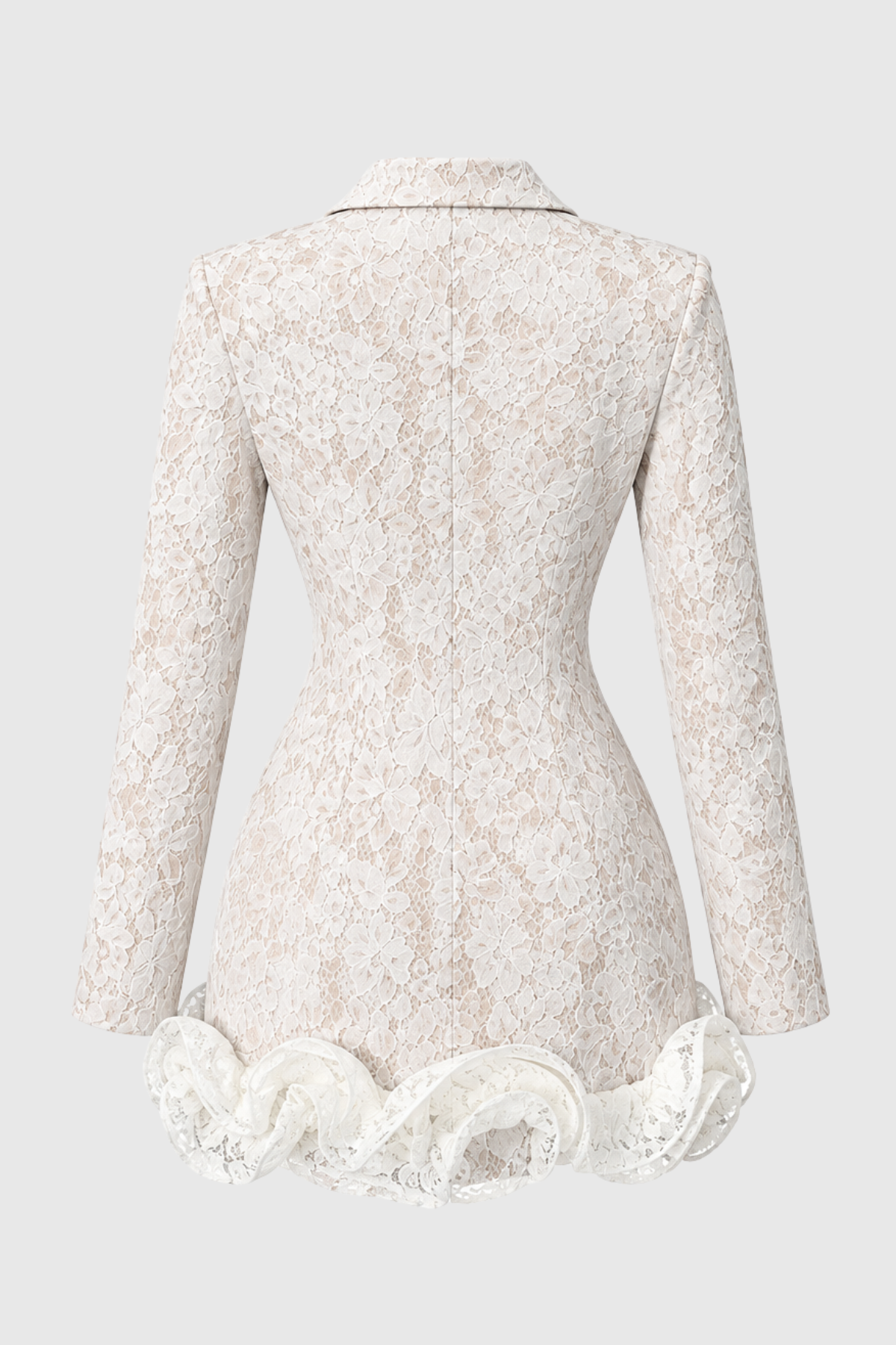 Vorega Lace Ruffle Mini Blazer Dress