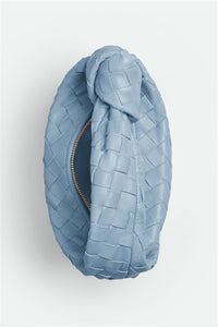 Zariah Weave Knot Clutch Bag - Blue
