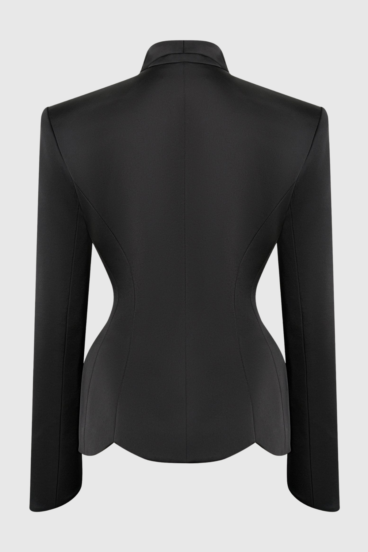 Zophia Satin Blazer & Maxi Skirt Set - Black