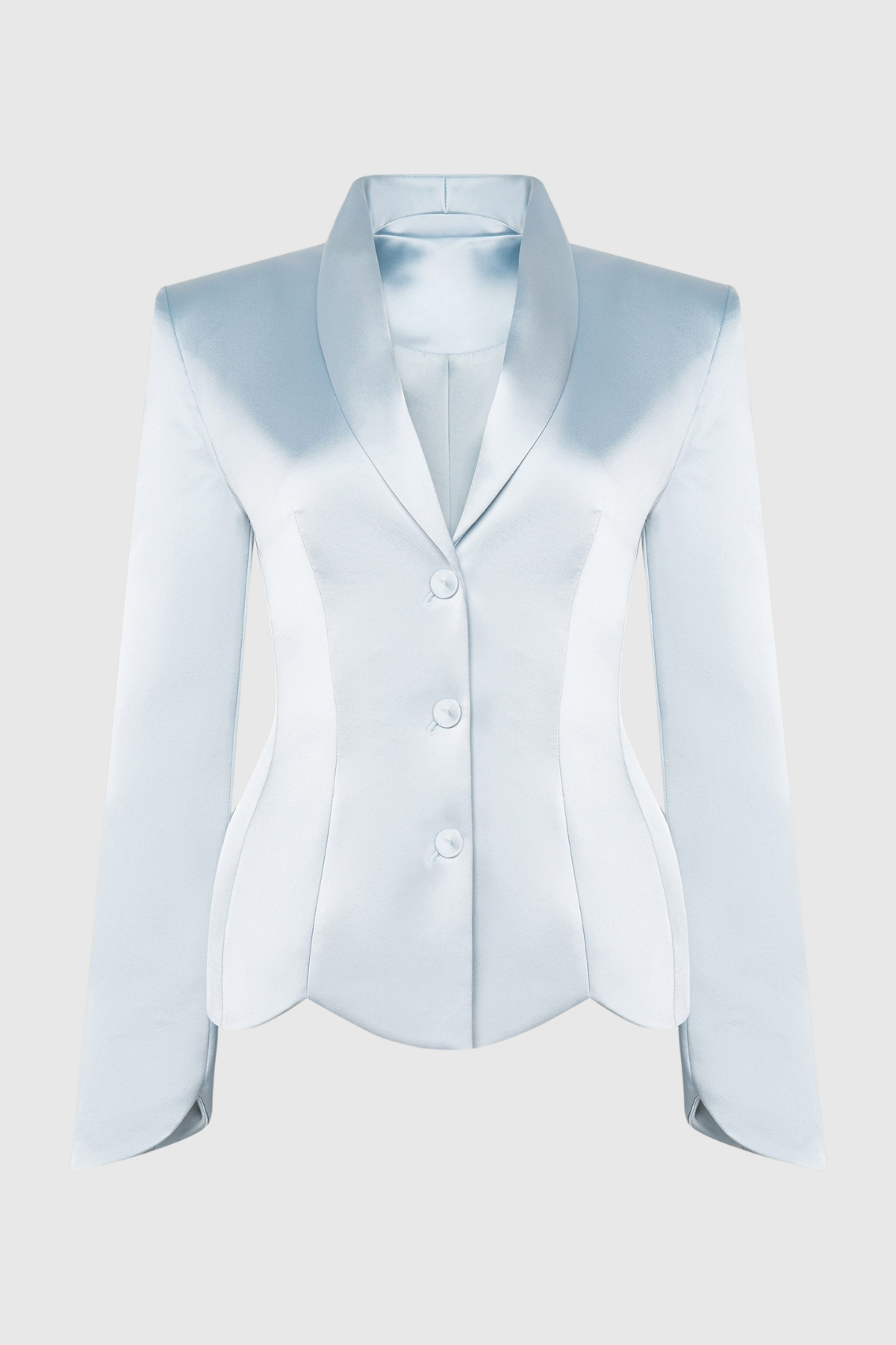 Zophia Satin Blazer & Maxi Skirt Set - Blue