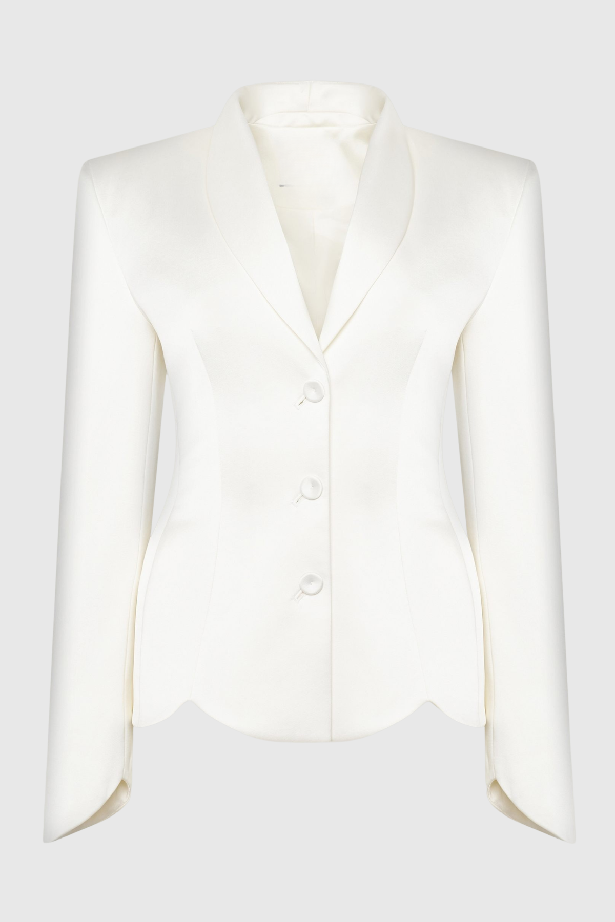 Zophia Satin Blazer & Maxi Skirt Set - White