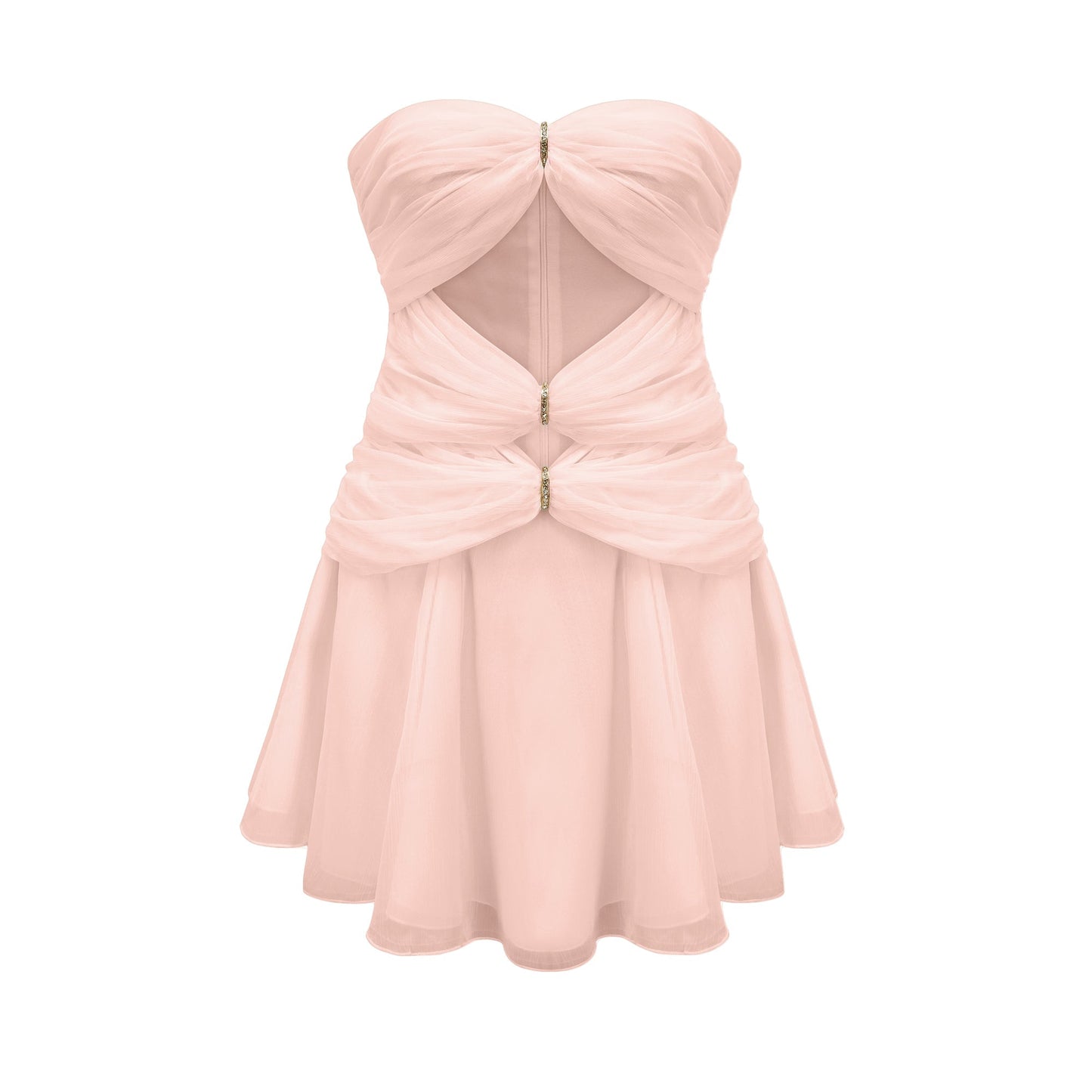 Émilienne cut-out pleated off-shoulder mini dress