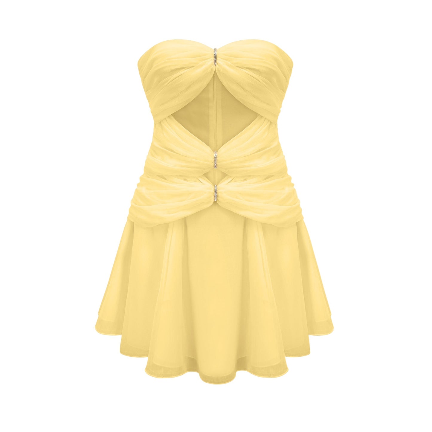 Émilienne cut-out pleated off-shoulder mini dress