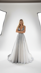 Elowen Emerald Sequin Tulle Maxi Gown