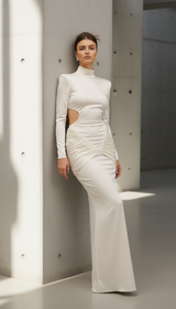 Women's Classic Western Long V-Neck Backless Bodycon Maxi Dress