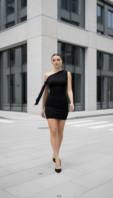Maison Celie – One-Shoulder Draped Mini Dress