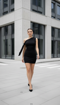 Maison Celie – One-Shoulder Draped Mini Dress