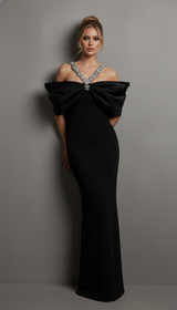 Sloan Halter Diamond Off-The-Shoulder Bandage Maxi Dress