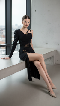 Maison Mid-calf Dress Elegant Evening Party Cocktail Outfit