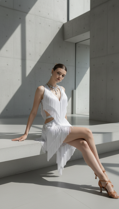 Maison Celie Fringe Cut-Out Dress 2025