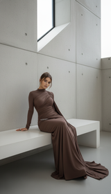 Elegant Irregular Pleated Maxi Dress for Women