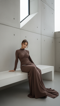 Elegant Irregular Pleated Maxi Dress for Women