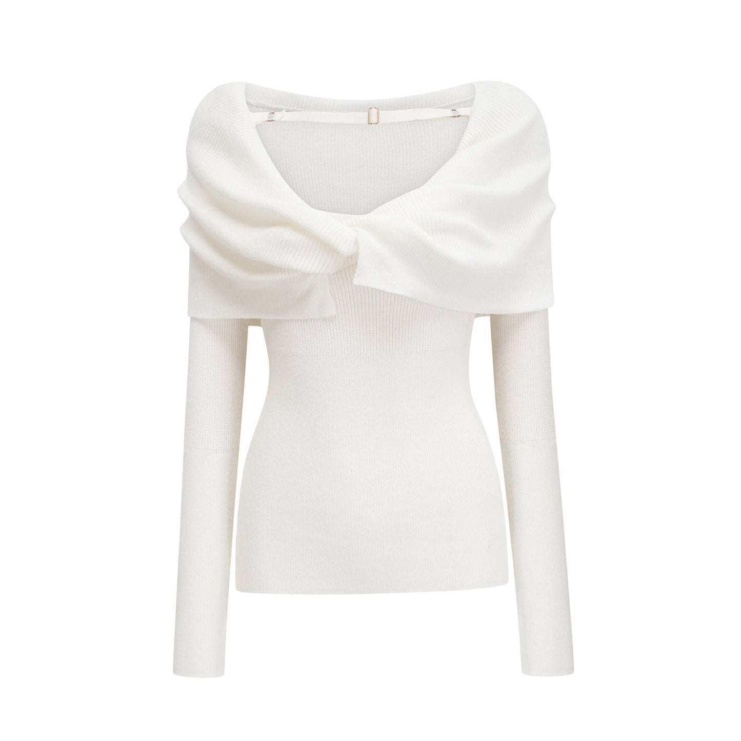 Ava knitted strapless long-sleeve top