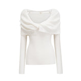 Ava knitted strapless long-sleeve top