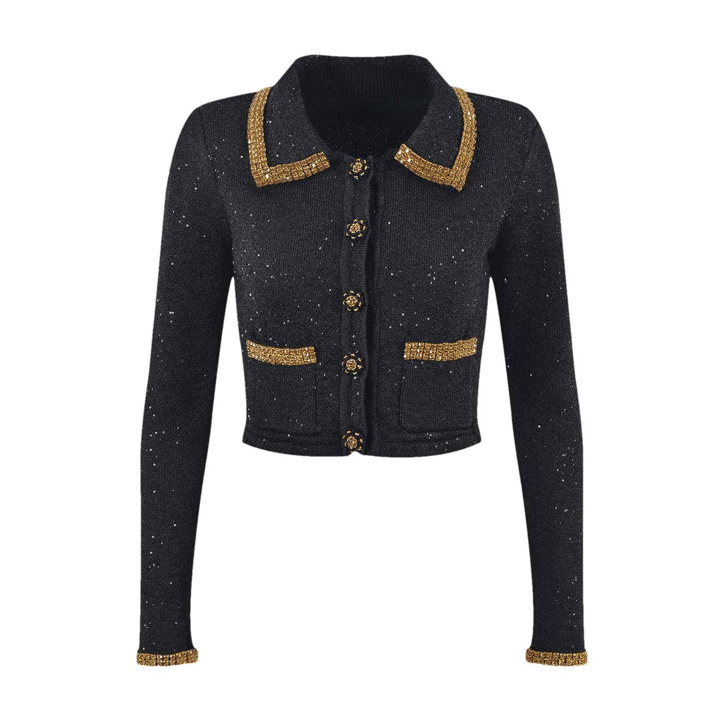 Blandine black sequin jacket & skirt matching set