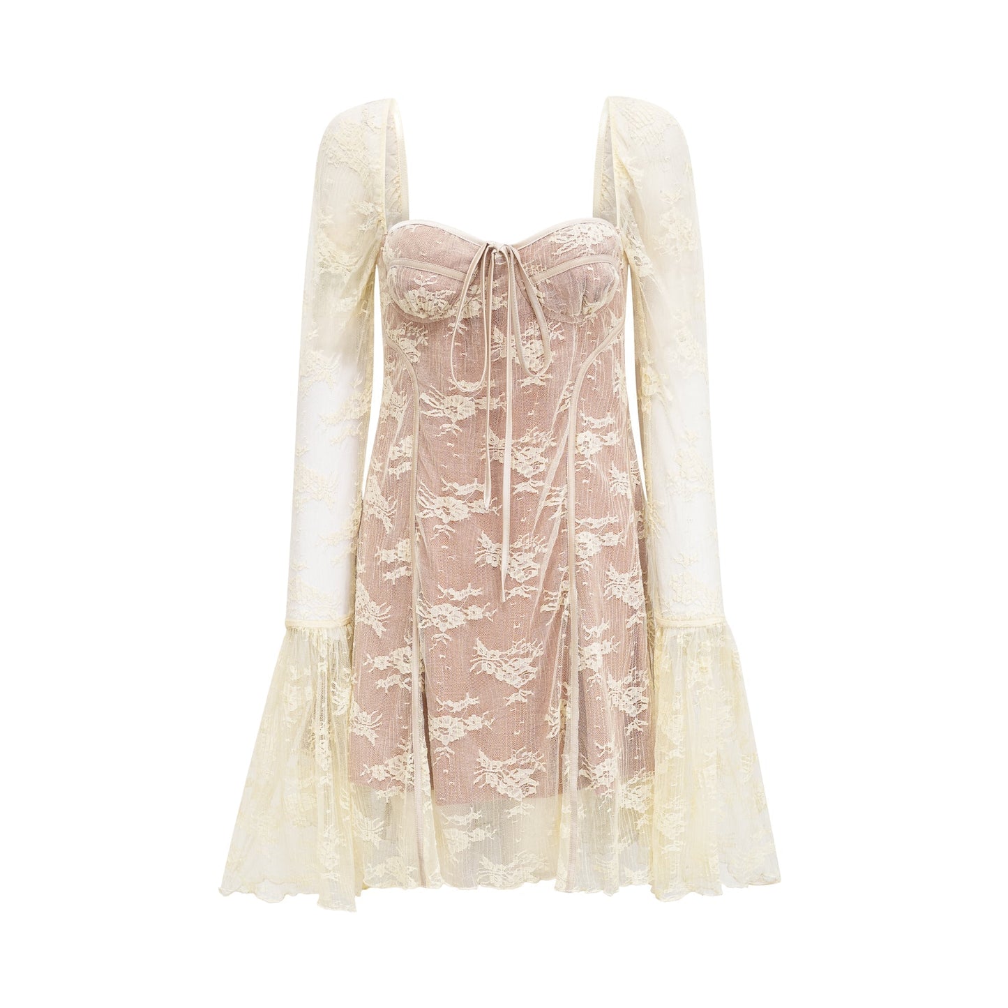 Cyrielle black flared-cuff long-sleeved dress