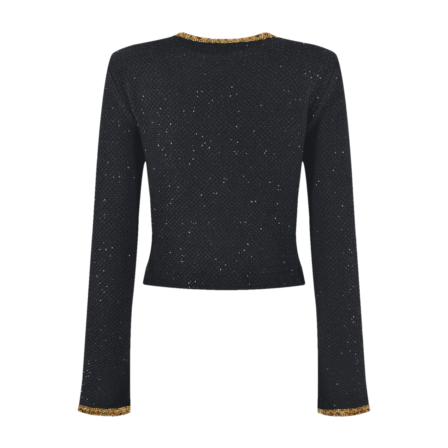 Ariane black sequined tweed jacket & skirt matching set