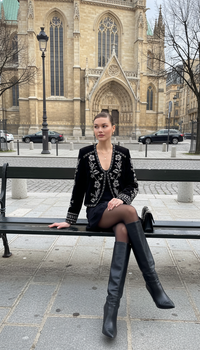 Maison Celie Velvet Embroidered Couture Jacket