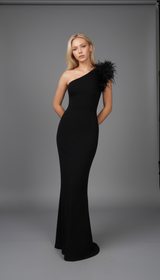 Dulzura One-Shoulder Black Maxi Dress