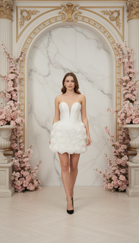 Maison Celie Lumière Rosette Corset Mini Dress