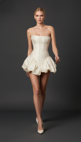 Maison Celie Ivory Sculpted Corset Mini Dress