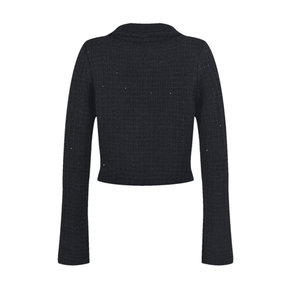 Fatoumata black waffle-knit jacket & skirt matching set