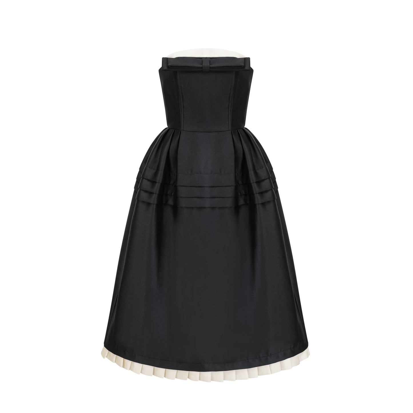 Felisara black bowknot midi dress