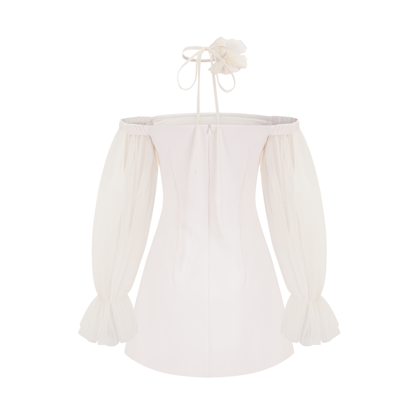 Genoveffa white flower strap mini dress