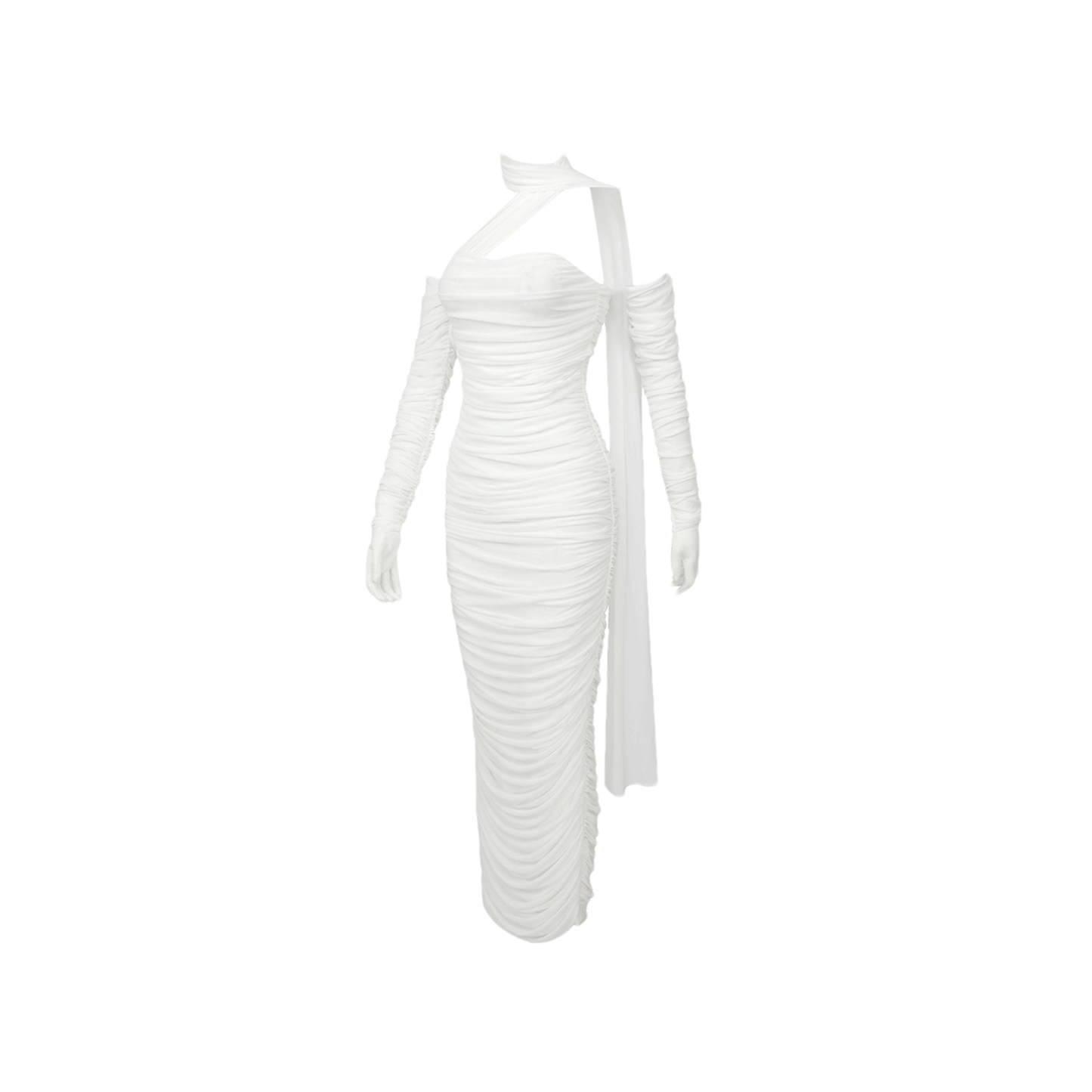 Gia white mesh gloves dress
