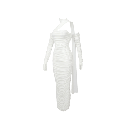 Gia white mesh gloves dress