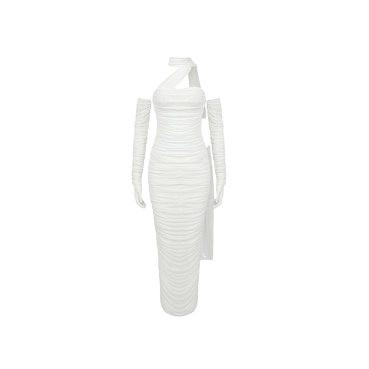 Gia white mesh gloves dress