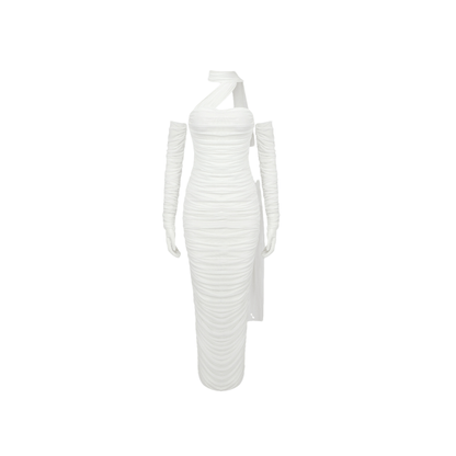 Gia white mesh gloves dress
