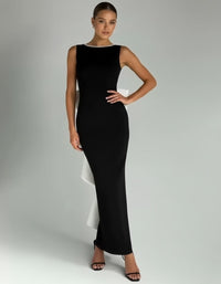 Backless Maxi Dress with Oversized Bow