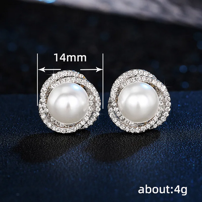 Celie crystal faux-pearl earrings