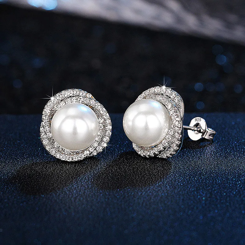 Celie crystal faux-pearl earrings