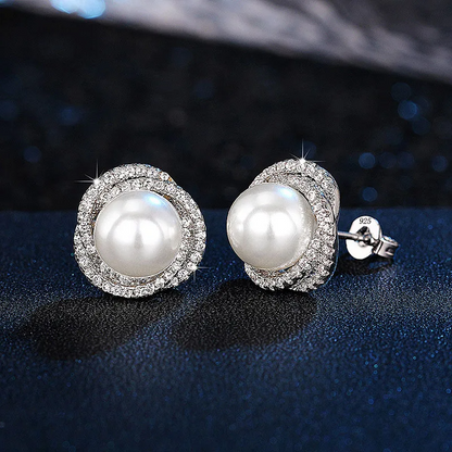 Celie crystal faux-pearl earrings