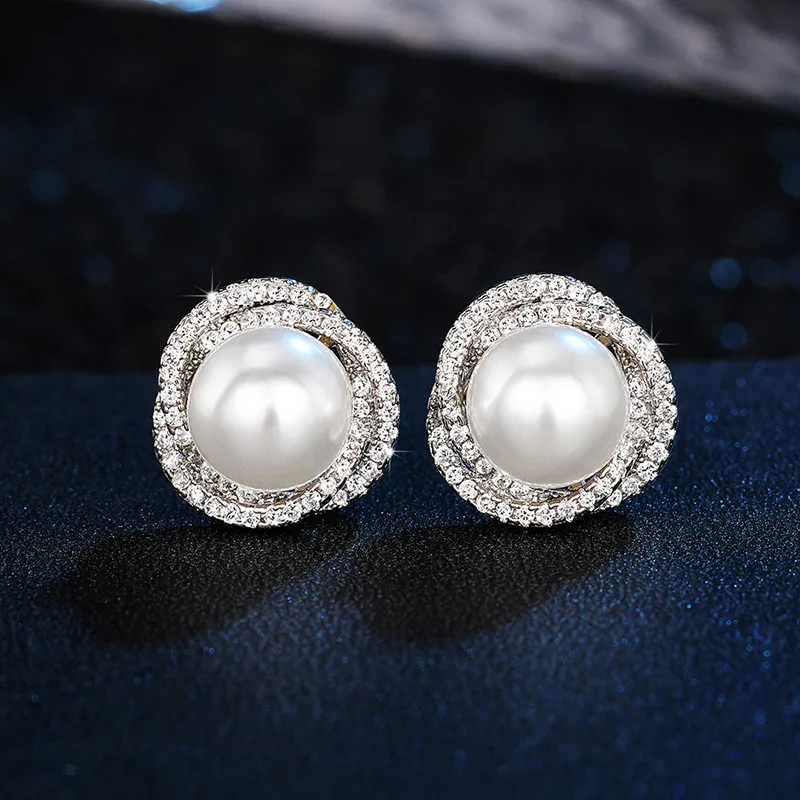 Celie crystal faux-pearl earrings