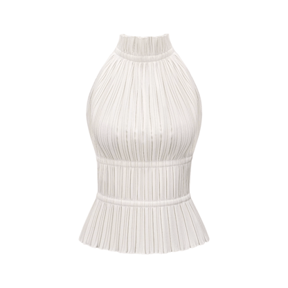 Milisent open-back pleated top