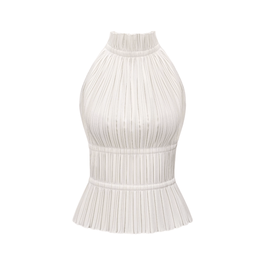 Milisent open-back pleated top