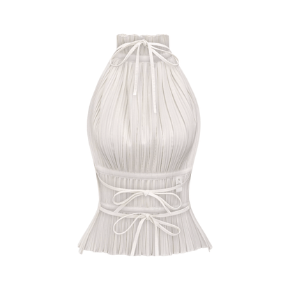 Milisent open-back pleated top